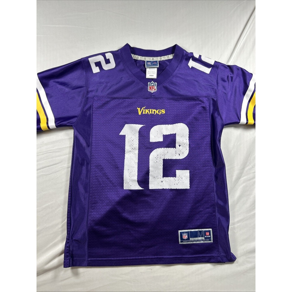 Minnesota Vikings Chad Beebe 12 NFL Football Jersey Mens M Purple Reebok